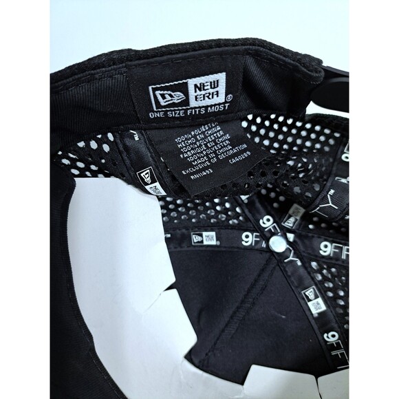 New Era 9Fifty Dude Perfect Logo Snapback Hat Black Yellow Mesh Back Diamond - Picture 7 of 8